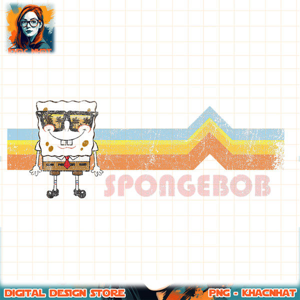 SpongeBob SquarePants Retro Sunglasses Stripes png, digital download, instant .jpg