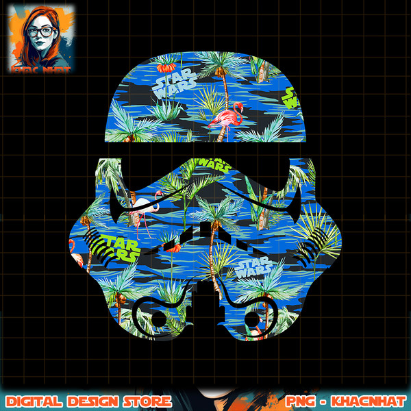 Star Wars Stormtrooper Hawaiian Print Helmet png, digital download, instant C1 png, digital download, instant .jpg