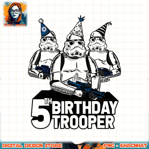 Star Wars Stormtrooper Party Hats Trio 5th Birthday Trooper png, digital download, instant .jpg