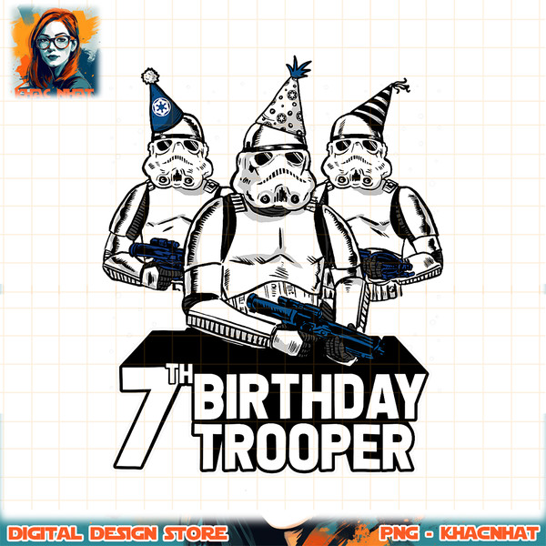 Star Wars Stormtrooper Party Hats Trio 7th Birthday Trooper png, digital download, instant .jpg