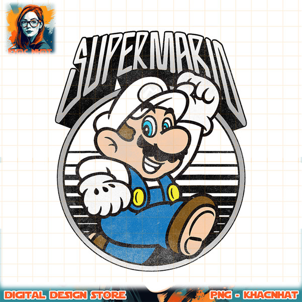 Super Mario Retro Circle Logo Jump Graphic png, digital download, instant png, digital download, instant .jpg