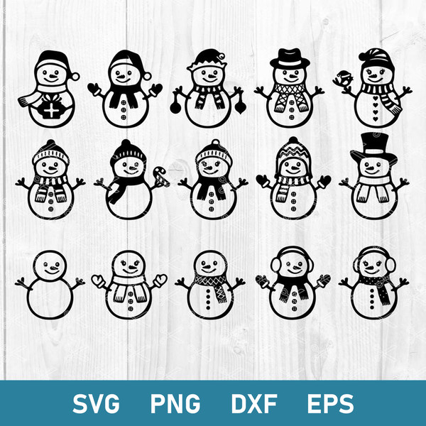 Huge Snowman Bundle Svg, Snowman Water Svg, Snowman Svg, Christmas Svg, Png Dxf Eps File.jpg