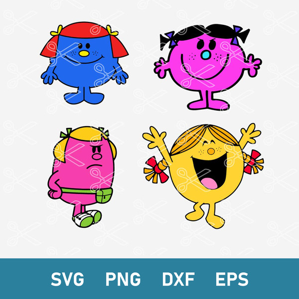 Little Miss Bundle Svg, Little Miss Svg, Little Miss Cunty Svg, Mr Men Svg, Png Dxf Eps File.jpeg