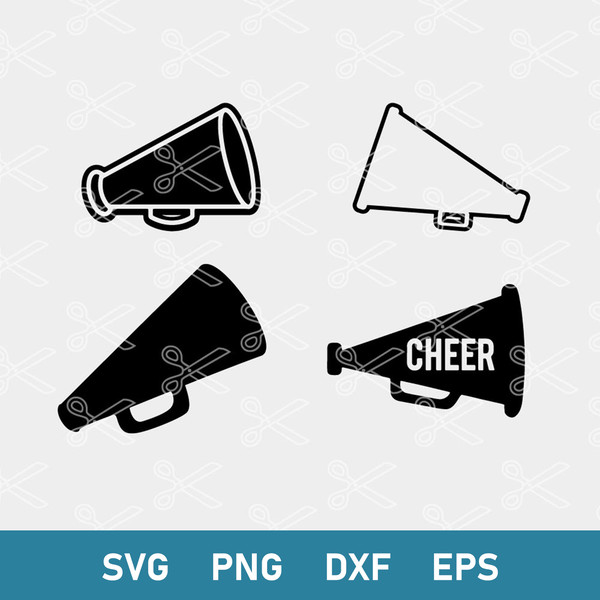 Megaphone Bunlde Svg, Megaphone Svg, Cheer Megaphone Svg, Cheerleader Svg, Png Dxf Eps File.jpeg