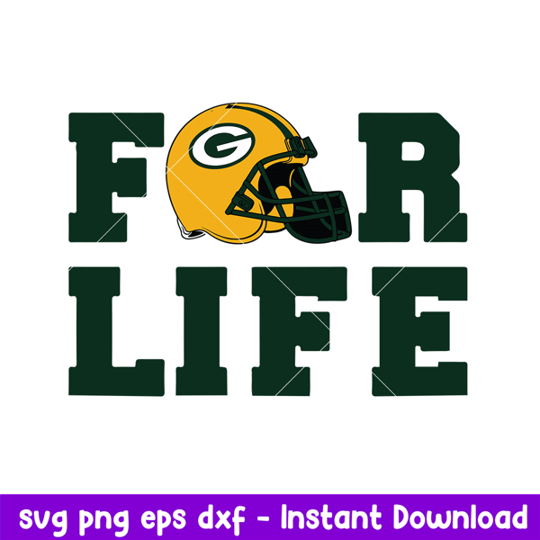Green Bay Packers For Life Svg, Green Bay Packers Svg, NFL Svg, Dxf Eps Digital File.jpeg