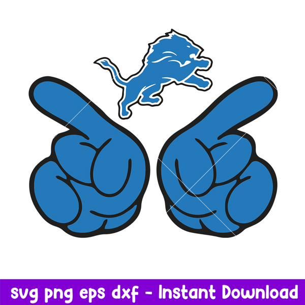 Hand Two Detroit Lions Svg, Detroit Lions Svg, NFL Svg, Png Dxf Eps Digital File .jpeg