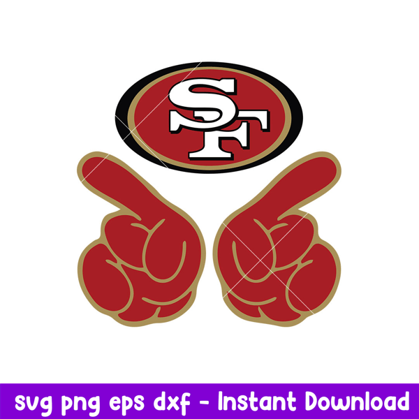 Hand Two San Francisco 49ers Svg, San Francisco 49ers Svg, NFL Svg, Png Dxf Eps Digital File.jpeg