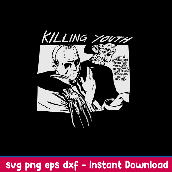 Killing Youth Svg, Freddy Krueger And Jason Voorhees Svg, Horror Characters Svg, Png Dxf Eps File.jpeg