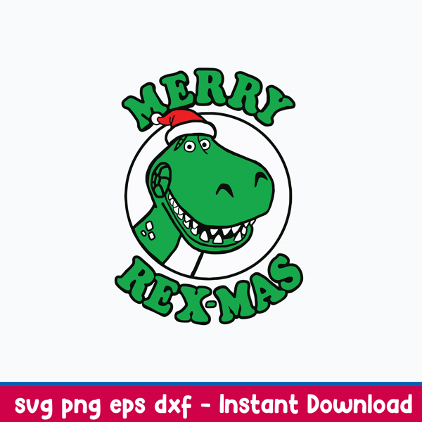 Pixar Toy Story Merry  Rex-Mas Svg, Dinosaur Christmas Svg, Png Dxf Eps File.jpeg