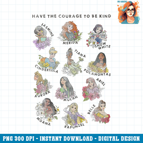 Disney Princess Group Shot Have The Courage To Be Kind PNG Download.jpg