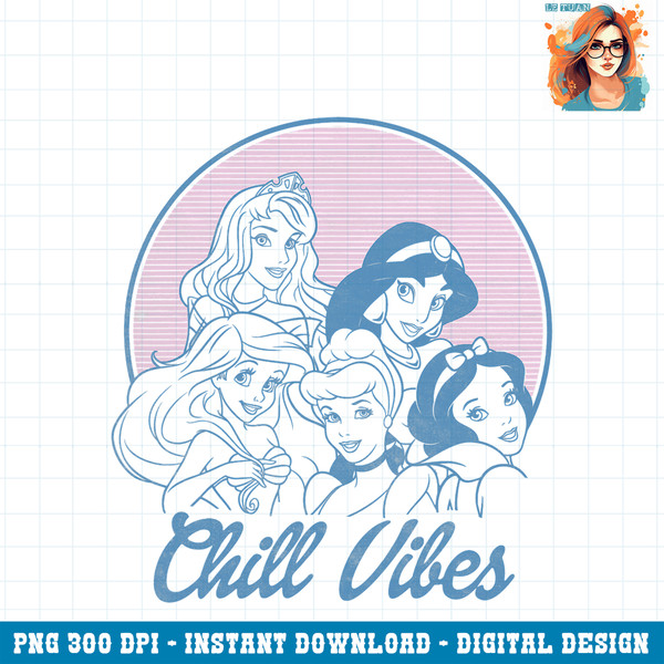 Disney Princess Retro Group Shot Chill Vibes PNG Download.jpg