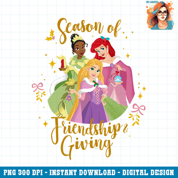 Disney Princess Tiana Ariel Rapunzel Friendship and Giving PNG Download.jpg