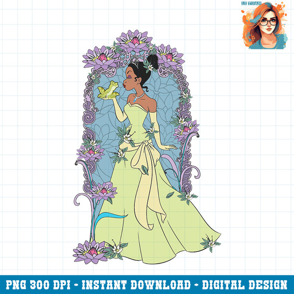 Disney The Princess And The Frog Tiana Profile Stained Glass PNG Download.jpg