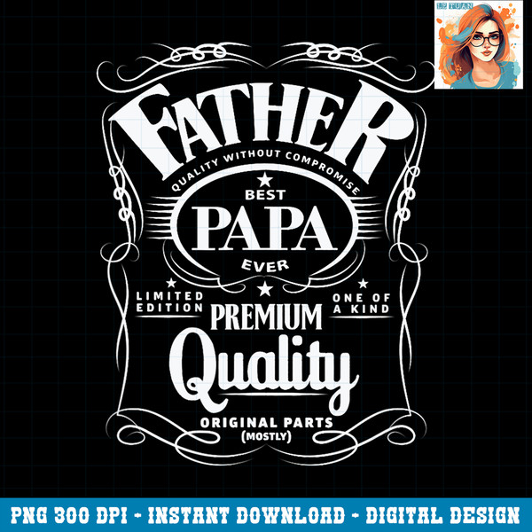 Father s Day Papa Dad Birthday Vintage One of a kind best PNG Download.jpg