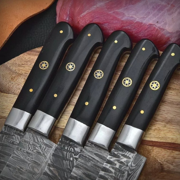 Handmade Damascus Chef Knife Set Of 5 Pcs (5).jpeg