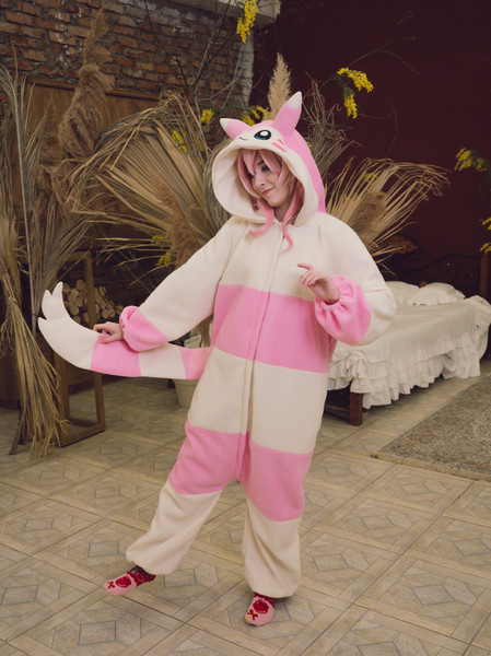 Shiny Furret pokemon kigurumi adult onesie pajama 02.jpg