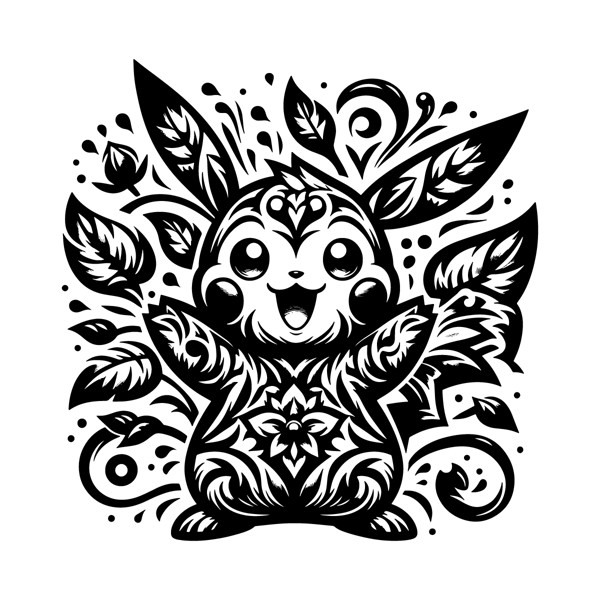 Cute-Pikachu-Floral-Cartoon-Character-SVG-S2304241630.png