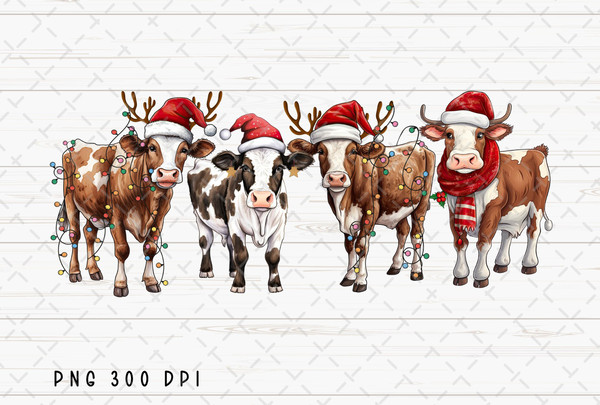 Cow Christmas Lights PNG, Christmas Sublimation, Farm Animal png, Cow Lover png, Farmer Christmas png, Animal Lover png, Digital Download.jpg