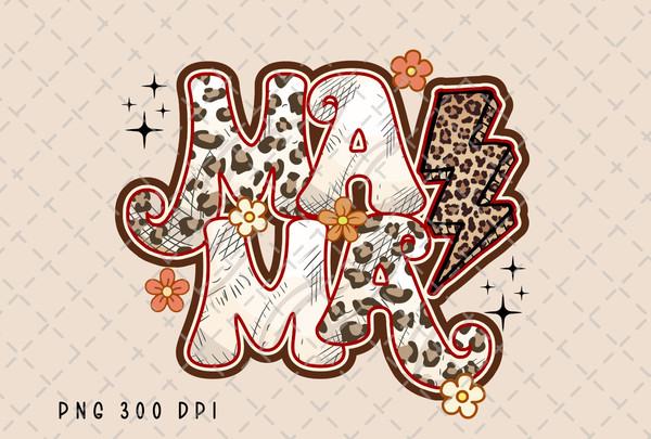 Mama PNG File, Retro Mom Mother's Day Sublimation,Groovy Leopard Lightning Bolt Design Download, Printable, Instant Digital Download.jpg