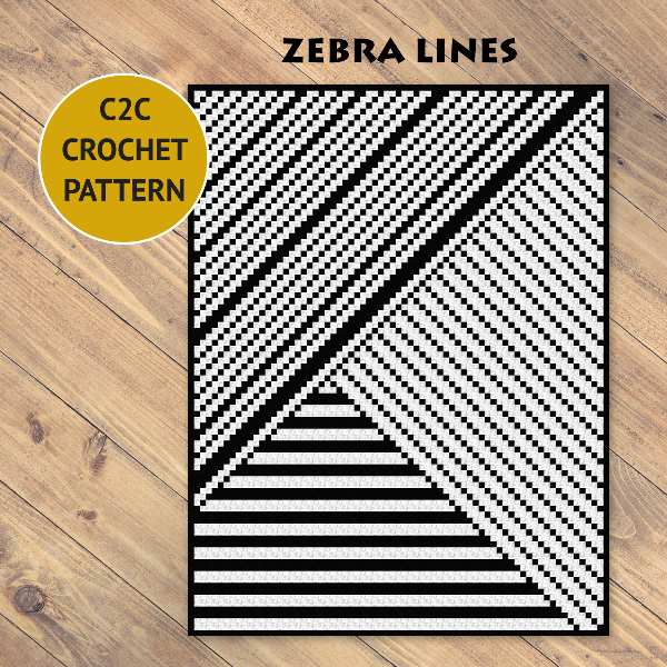 4. Zebra Lines - crochet blanket pattern