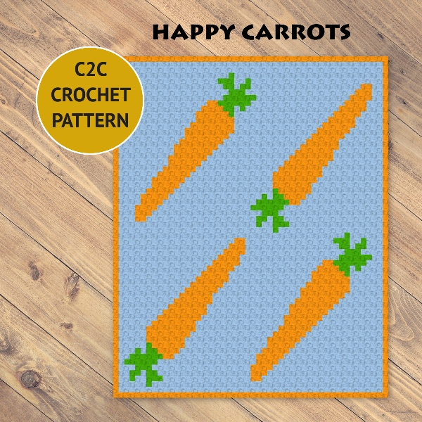 4. Happy Carrots throw crochet pattern