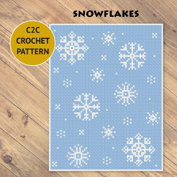 4. Snowflakes crochet blanket pattern