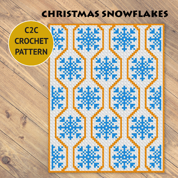 4. Christmas Snowflakes crochet blanket pattern