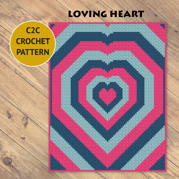 4. Loving Heart crochet blanket pattern