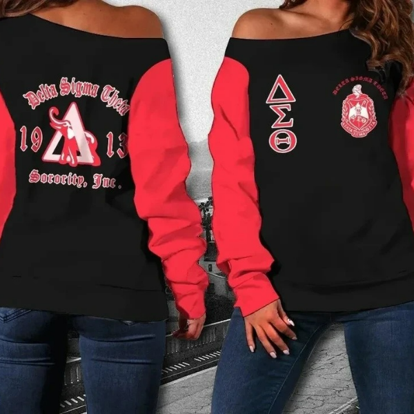 Elephant Delta Sigma Theta 1913 Women Off Shoulder 02, African Women Off Shoulder For Women