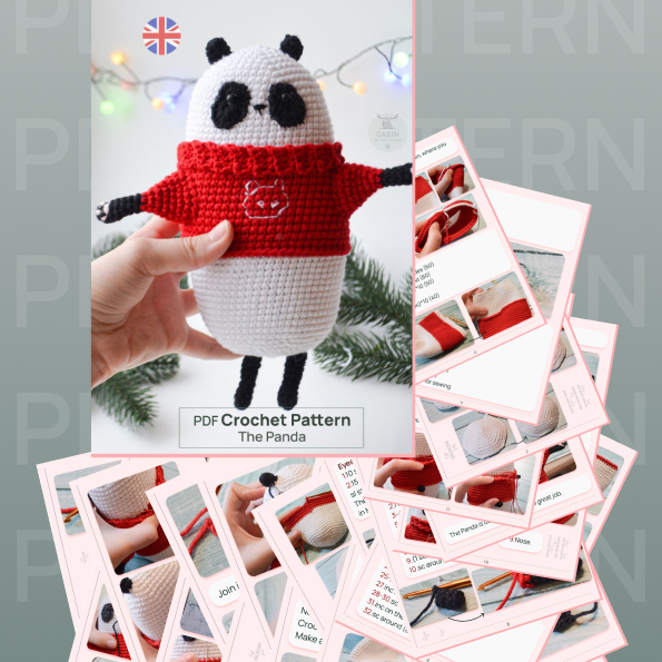 Crochet panda amigurumi pdf digital download pattern