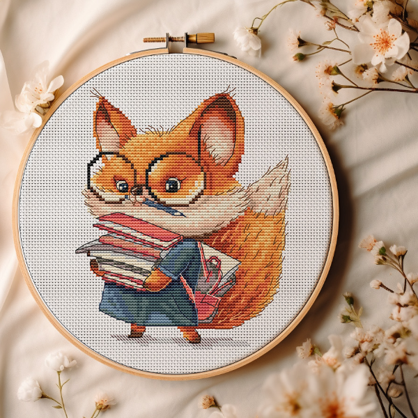 24. NEW Fox with books Hoop1.jpg