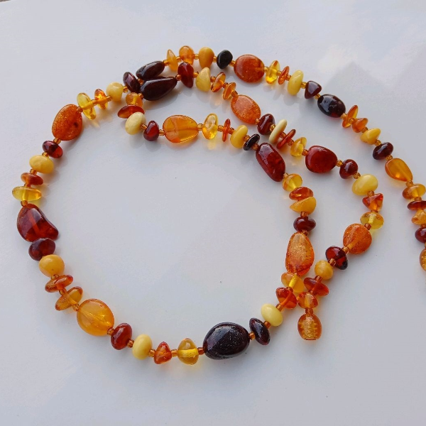 Healing Amber Necklace Baltic Amber Jewelry for Women Multicolor Natural Bright colorful Amber Gem stone Beads Necklace Classic Everyday and Holiday (3).jpg