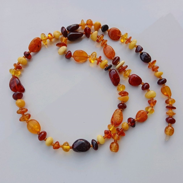 Healing Amber Necklace Baltic Amber Jewelry for Women Multicolor Natural Bright colorful Amber Gem stone Beads Necklace Classic Everyday and Holiday (2).jpg