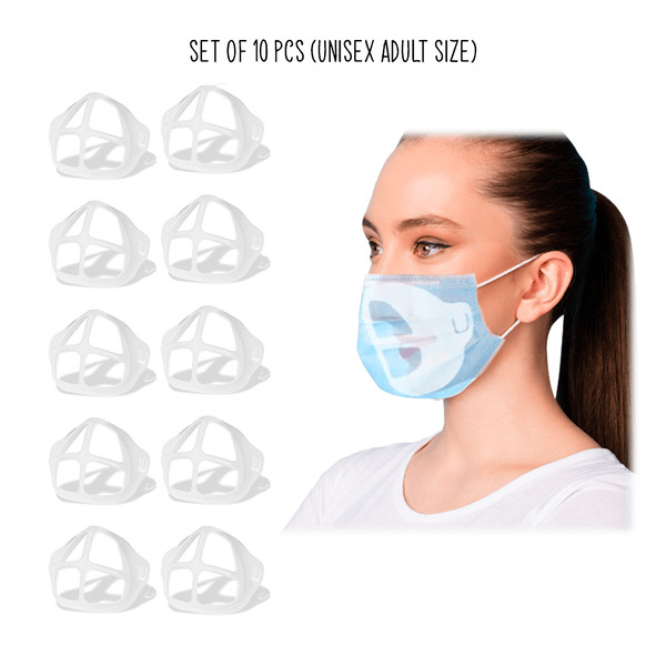 3D Face Mask Bracket Silicone Inner Support Frame For Breath Support (10-Pieces)