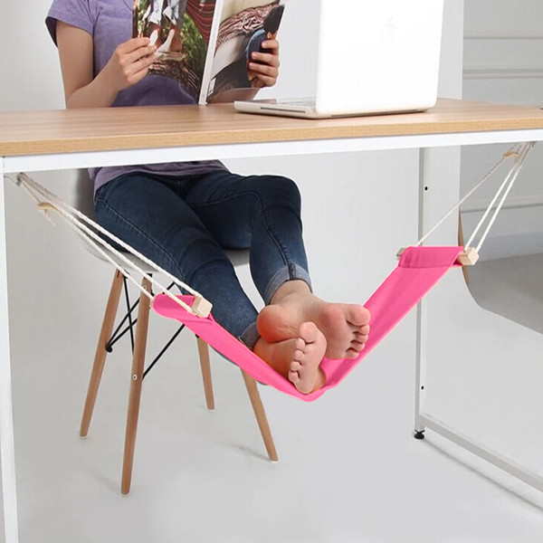 Foot Hammock Under Desk Footrest, Adjustable Office Foot Rest Under Desk  Hammock