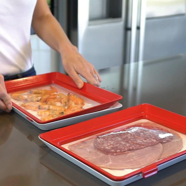 2Pc Food Preservation Tray Vacuum Seal Kitchen Fresh Food