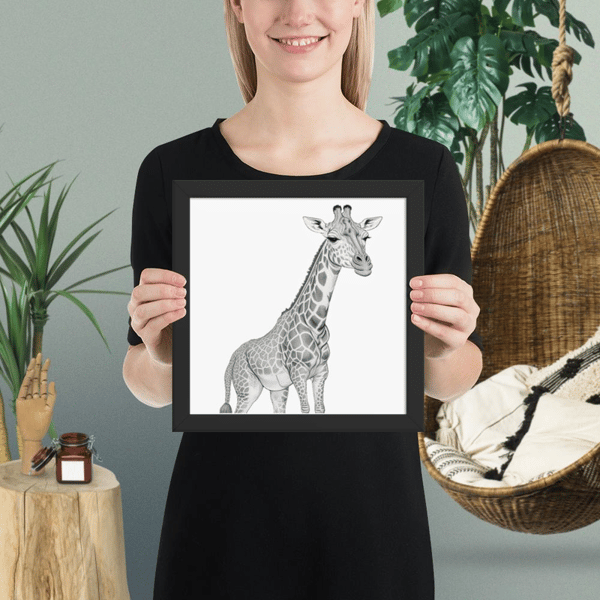 Cute giraffe Framed poster