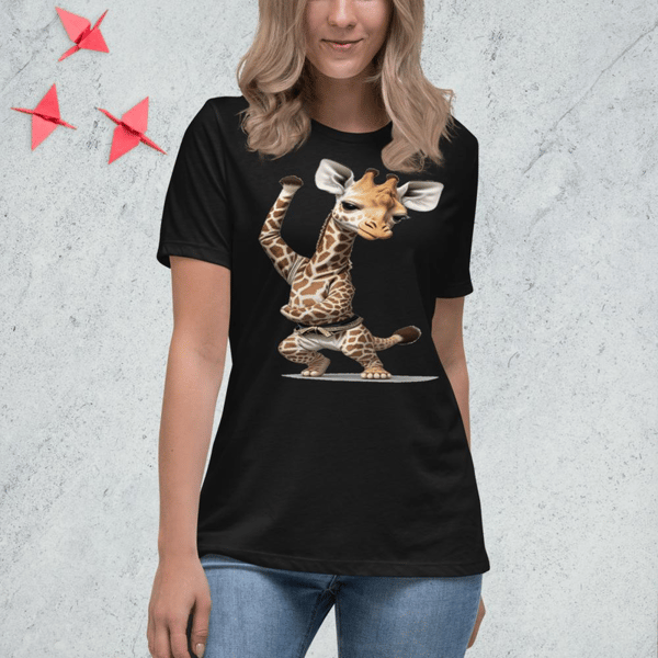 Beautiful giraffe dancing Women's Relaxed T-Shirt