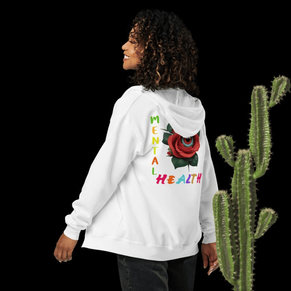 Mental health flower & eye Unisex heavy blend zip hoodie