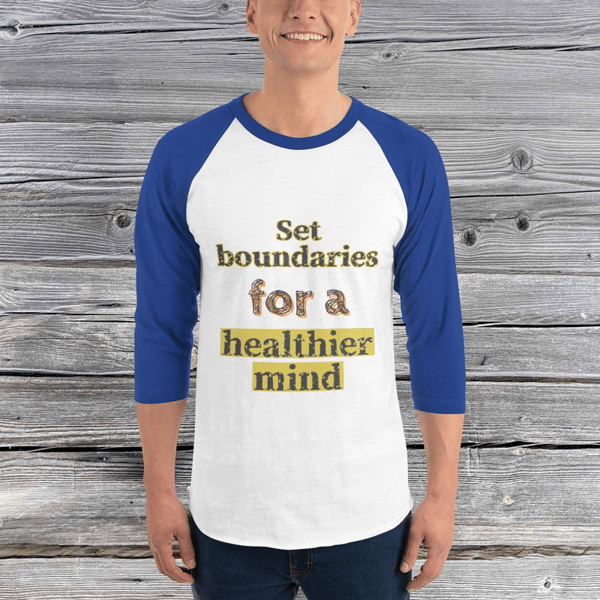 Mental health, Set boundaries for a healthier mind, mental health retro mental 3/4 sleeve raglan shirt