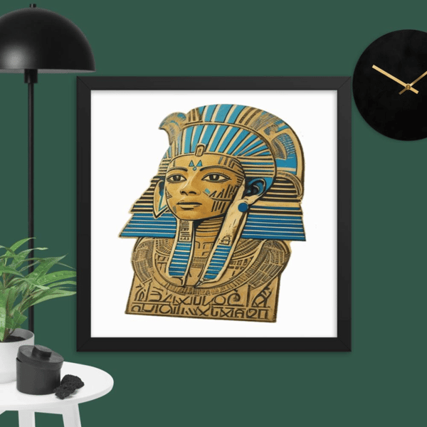 wife ahhotep, queen ahhotep, retro Iahhotep, royal wife ahhotep, Vector ahhotep ii mummy Framed poster