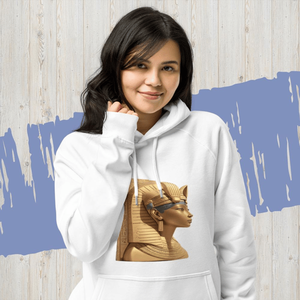 wife ahhotep tshirt, queen ahhotep, retro Iahhotep shirt, royal wife ahhotep, Vector ahhotep ii mummy poster Unisex eco raglan hoodie