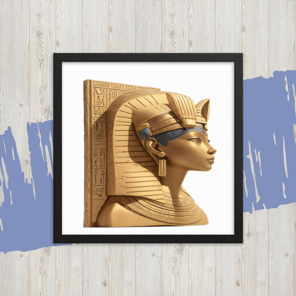 wife ahhotep tshirt, queen ahhotep, retro Iahhotep shirt, royal wife ahhotep, Vector ahhotep ii mummy poster Framed poster