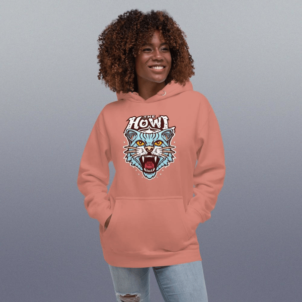 The Howl Cat is howl tigers is howl animal howl retro vector howlUnisex Hoodie