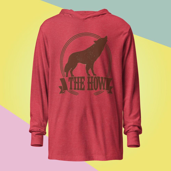 The Howl fox is howl Cat is howl tigers is howl animal howl retro vector howl pets Hooded long-sleeve tee