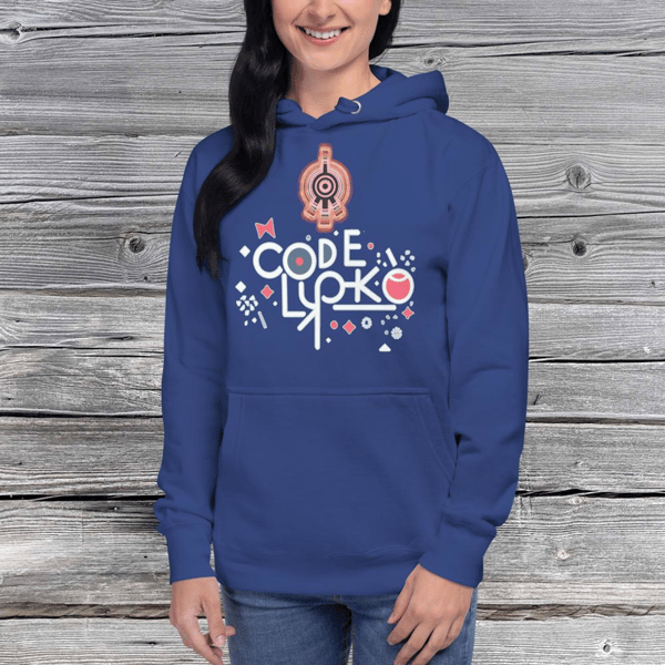 code, lyoko, logo, code lyoko logo code lyoko Vector Code Lyoko Aelita Ваш код Аэлита anime Unisex Hoodie