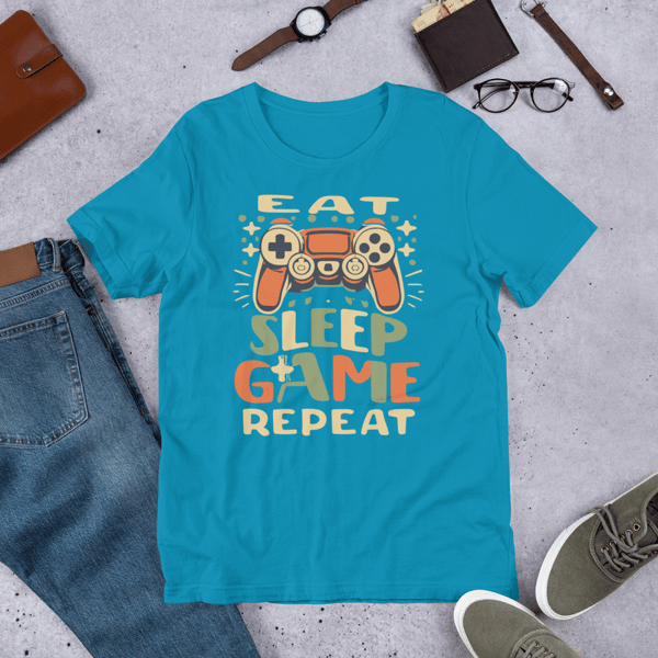 Eat Sleep Game Repeat Unisex t-shirt