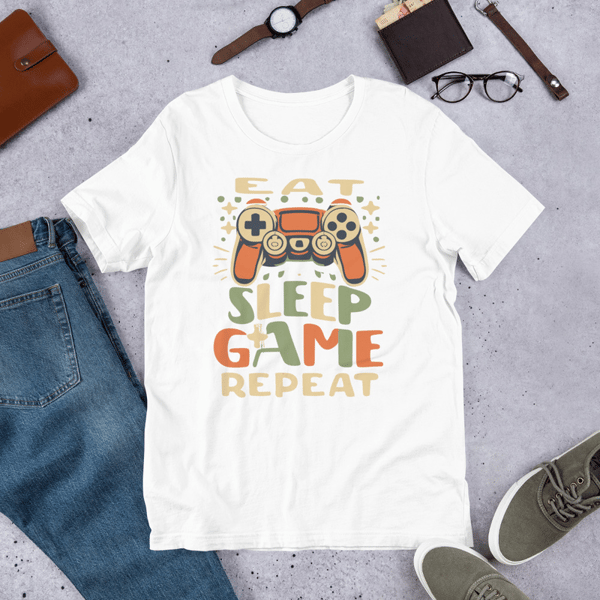 Eat Sleep Game Repeat Unisex t-shirt