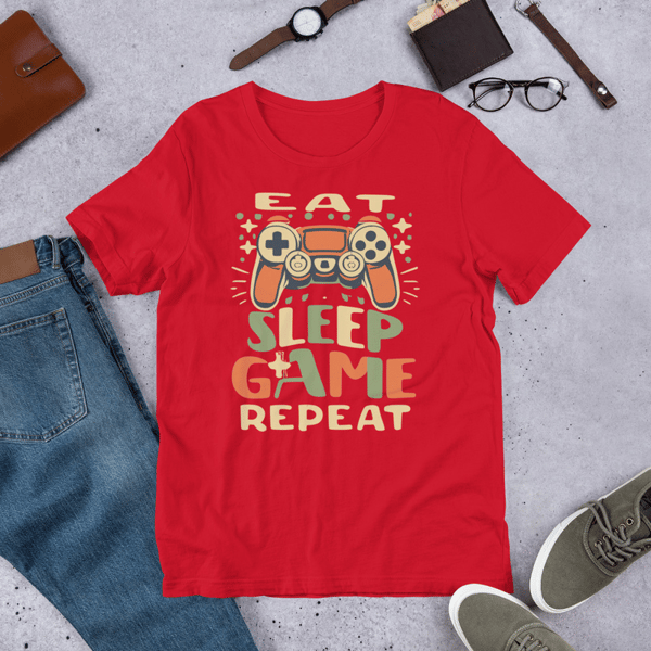 Eat Sleep Game Repeat Unisex t-shirt