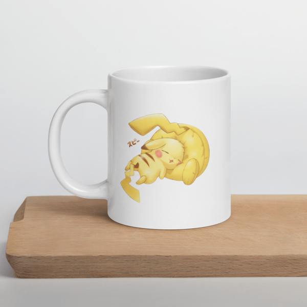 sleepy pikachu mug